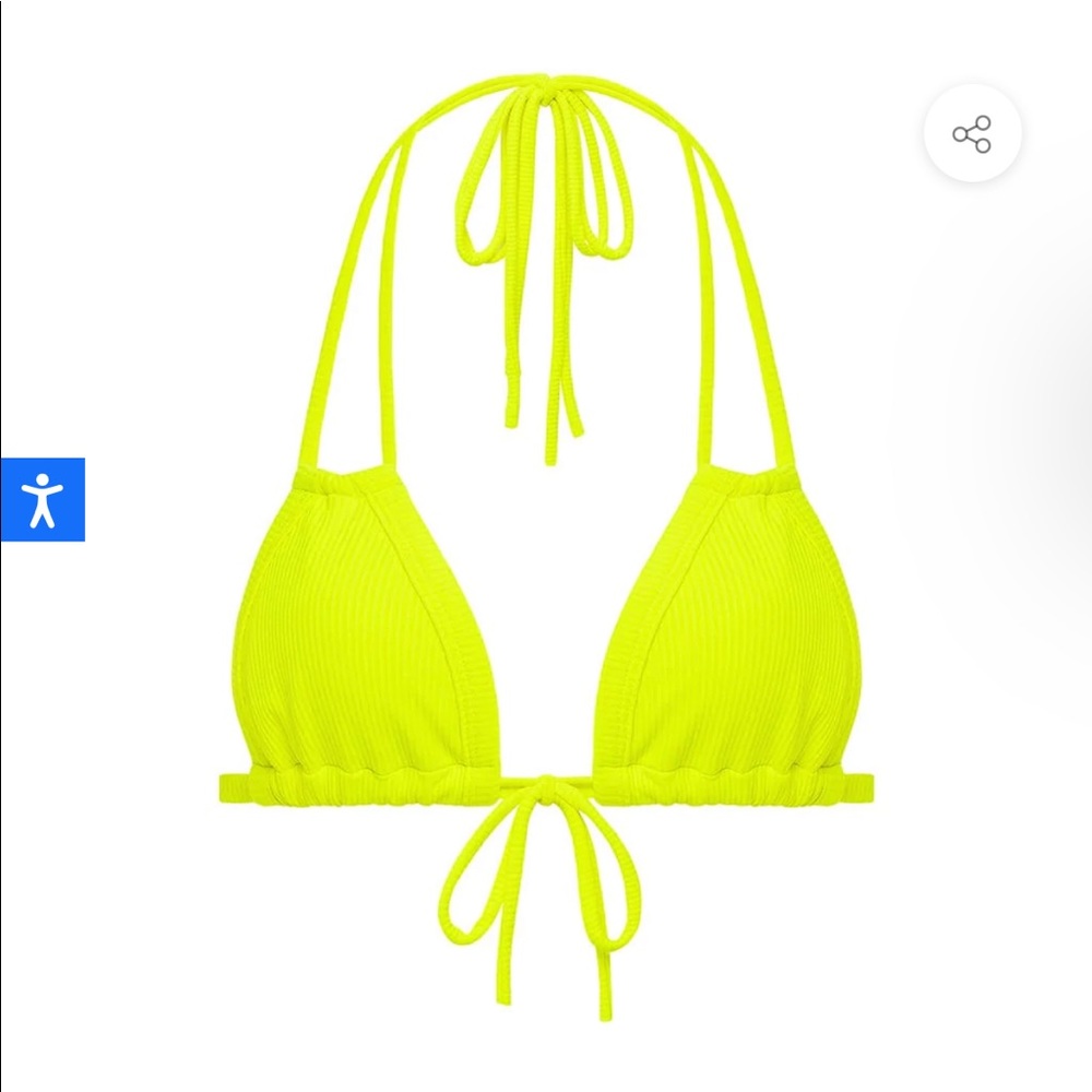 Montce Neon Yellow Ribbed Triangle Bikini Set - Picture 6 of 11
